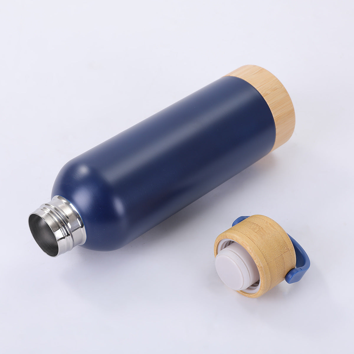 Car Insulated Bottle with Bamboo Base and Lid