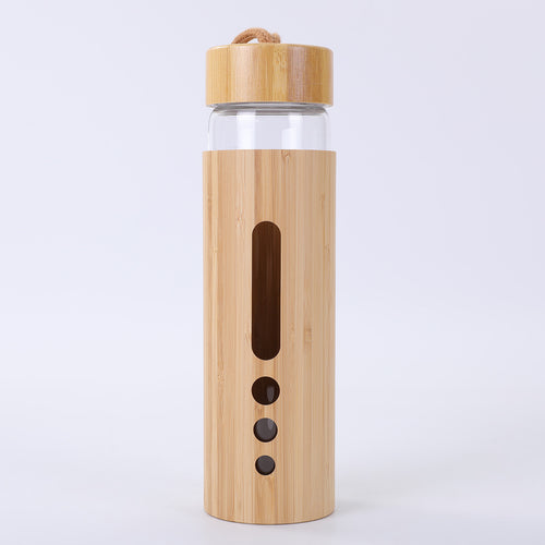 Borosilicate Glass Bottle with Bamboo Outer Shell