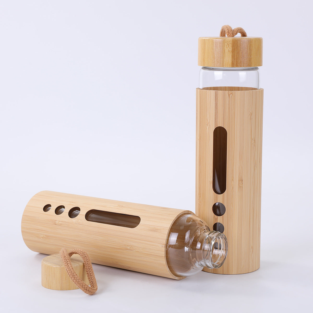 Borosilicate Glass Bottle with Bamboo Outer Shell