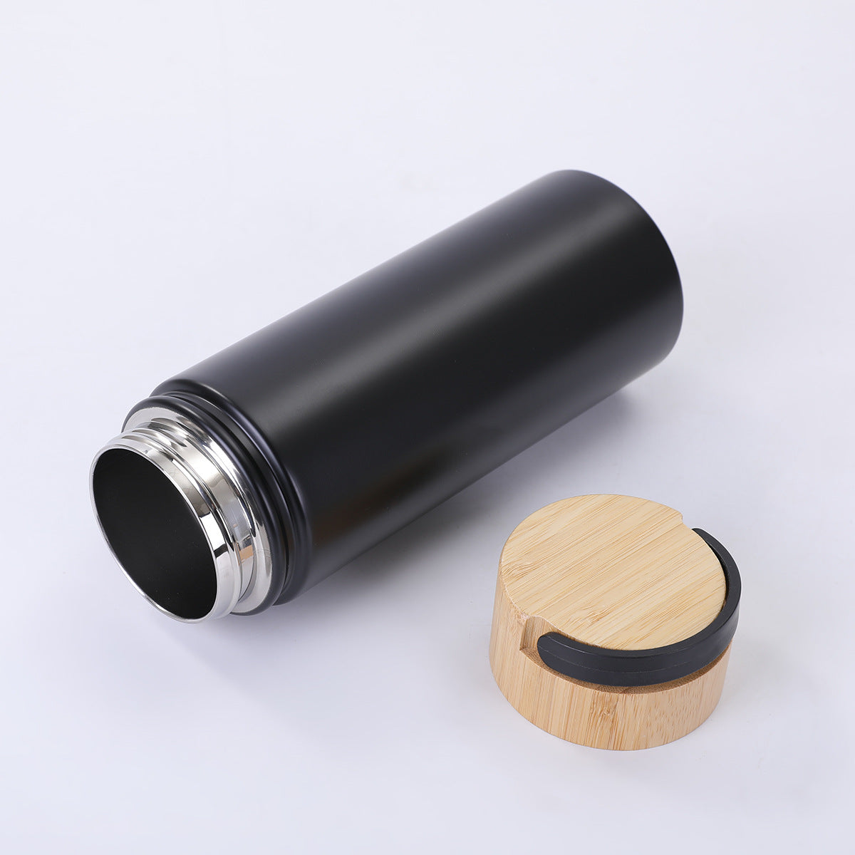 18oz Stainless Steel Thermos Bottle with Bamboo Lid