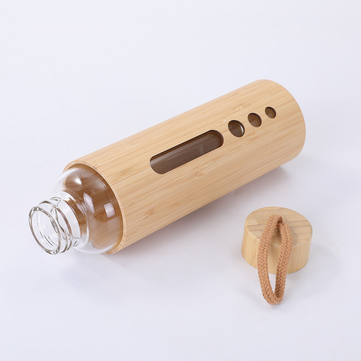 Borosilicate Glass Bottle with Bamboo Outer Shell