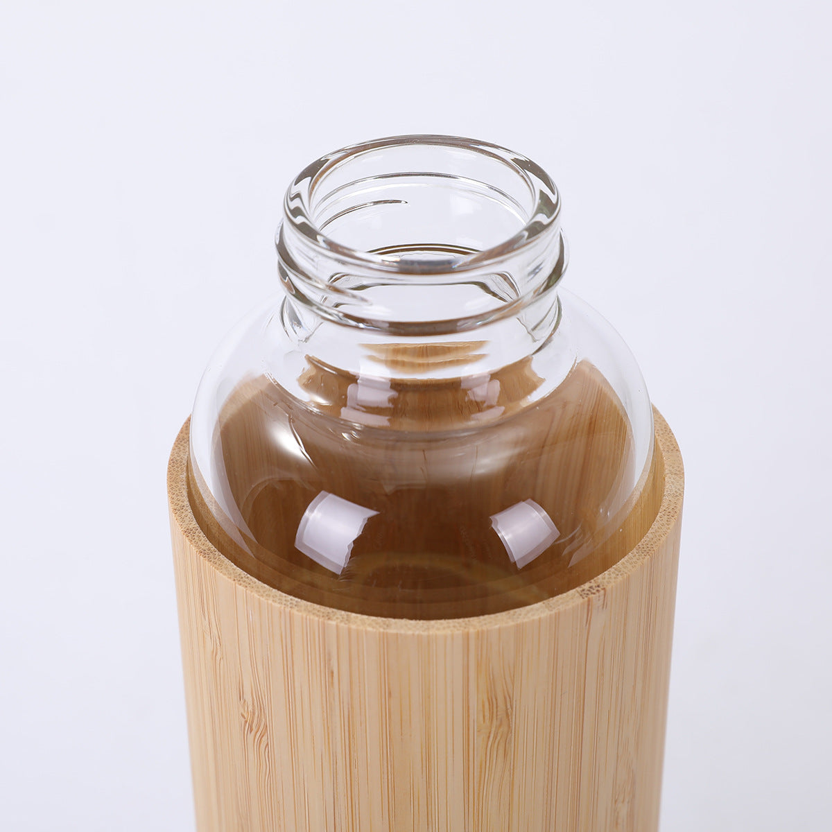 Borosilicate Glass Bottle with Bamboo Outer Shell
